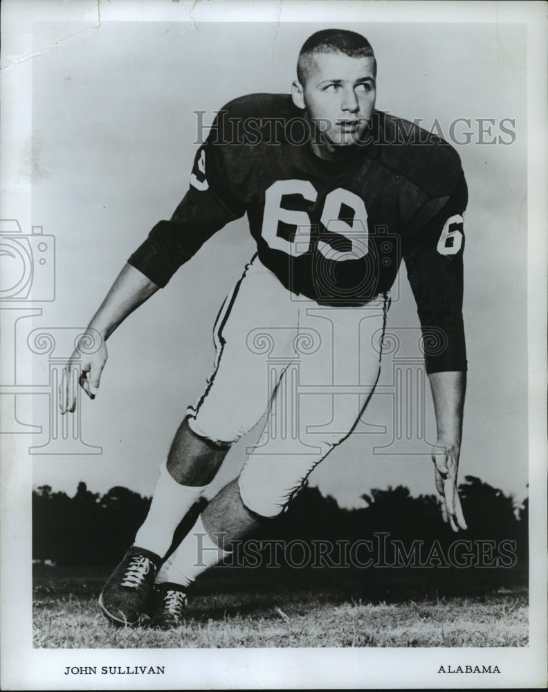 1966 Press Photo Alabama Football Player John Sullivan - abns06943 - Historic Images