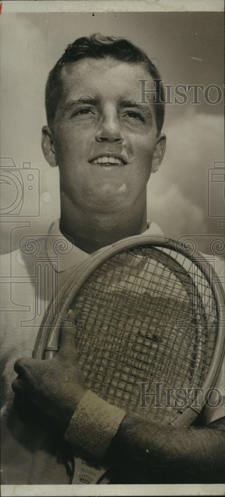 1959 Press Photo Don Sweeney holding tennis rackets - abns06958 - Historic Images