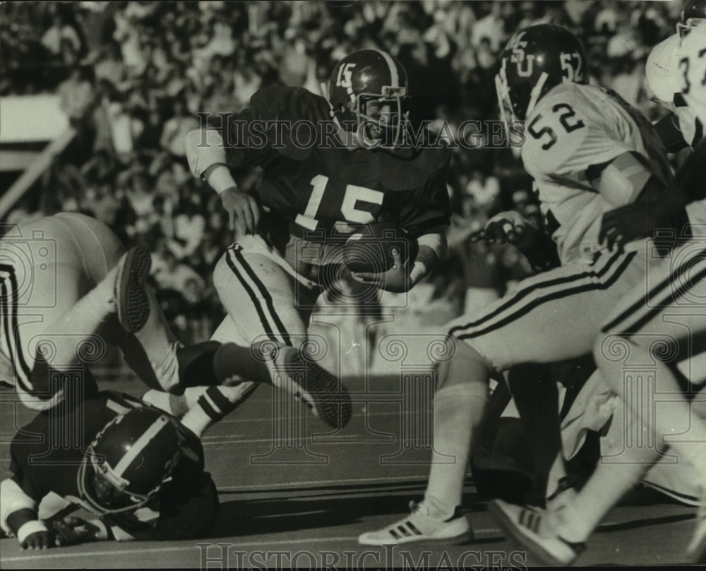 1980 Press Photo Alabama's defensive back Tommy Wilcox plays in game - abns07251 - Historic Images