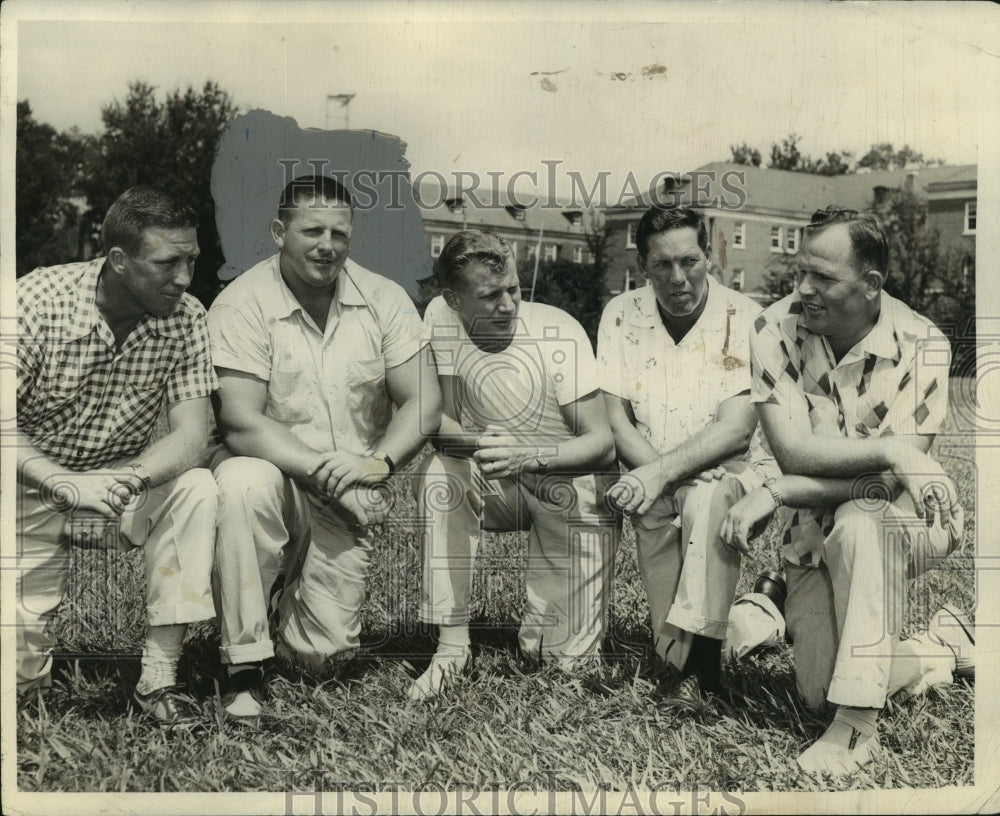 1956 Press Photo Coaches Bill Harris, Clem Gryska, Fred Knight, Ferman Elmore - Historic Images