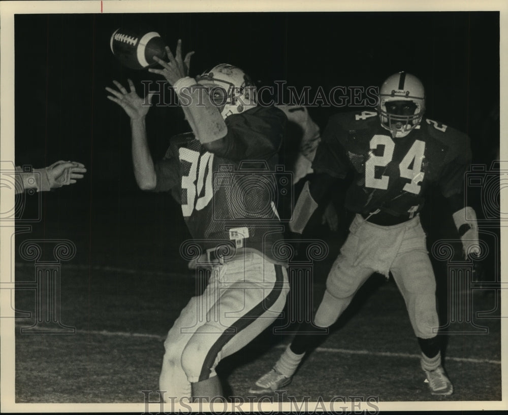 1985 Press Photo Midfield and Homewood Football Palyers in High School game - Historic Images