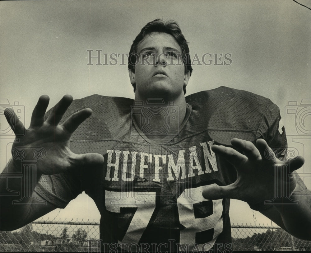 1983 Press Photo Huffman High defensive tackle Danny Elmore - abns07432 - Historic Images