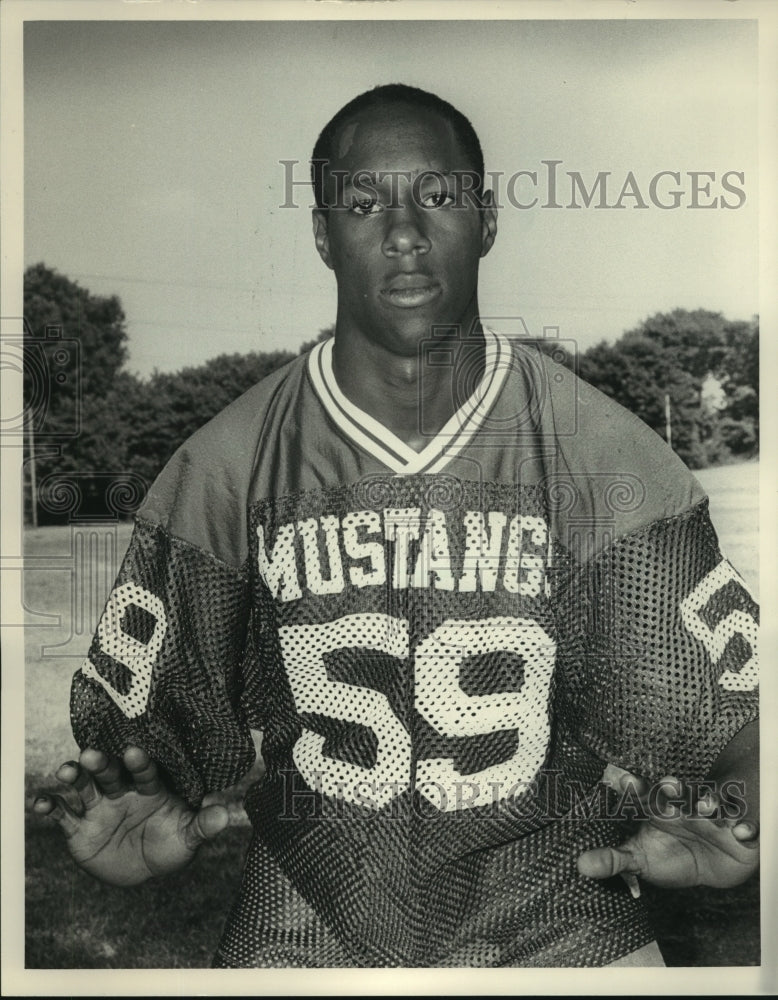 1984 Press Photo Jackson-Olin Football Player Terrance Washington, Mustangs - Historic Images