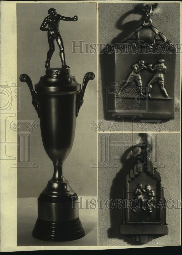 Press Photo Golden Gloves Trophies. - abns07736 - Historic Images