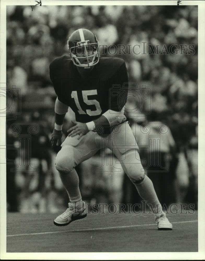 1982 Press Photo Football Player Tommy Wilcox Playing in the Defensive Backfield - Historic Images