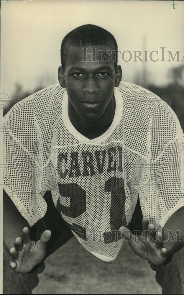 1983 Press Photo Otis Smith, Carver football player, Alabama - abns07983 - Historic Images