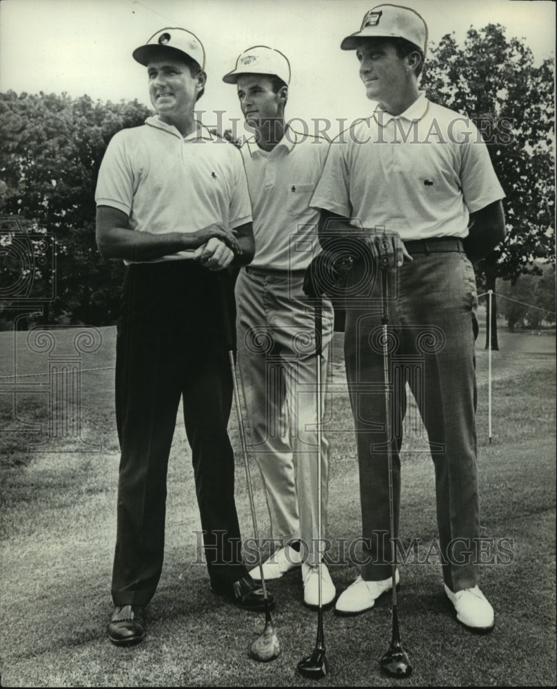 1966 Press Photo Golfers Walter Wood, Mac McLendon and Alfred Johns - abns08073 - Historic Images