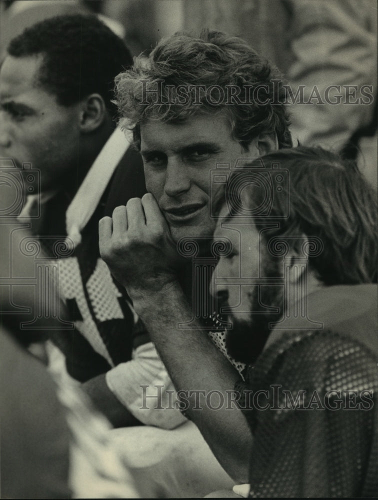 1983 Press Photo Birmingham Stallions Football Player Bob Lane at practice - Historic Images