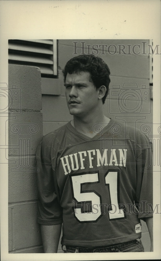 1983 Press Photo Huffman High School Football Player Ken Nevin, Sports - Historic Images