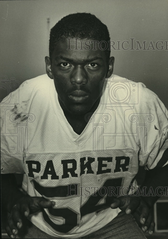 1983 Press Photo Parker Football Player Marlon Holloway - abns08296 - Historic Images