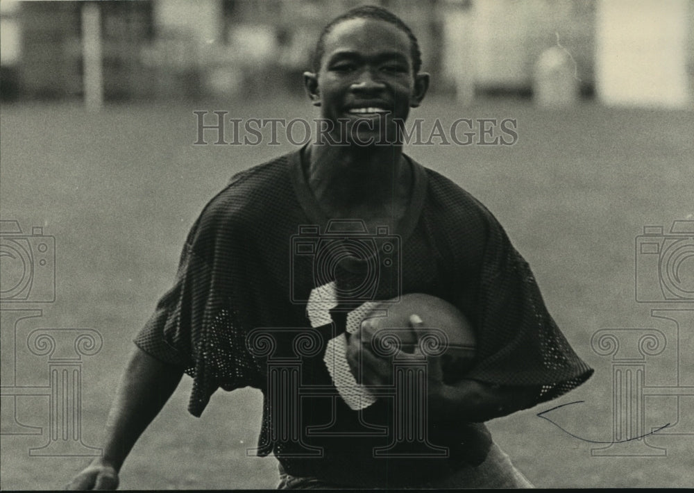 1984 Press Photo Shelby County High School Football Player Ambrose Wood - Historic Images