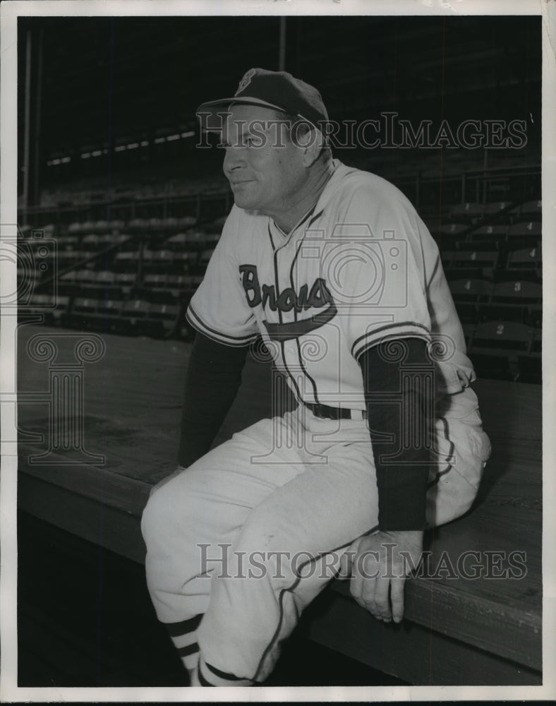 1955 Press Photo Pinky Higgins, Baseball Player- Historic Images