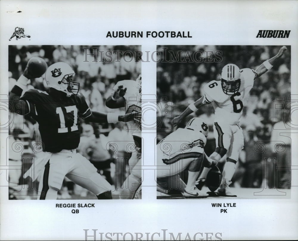 Press Photo Auburn University Football Players Reggie Slack and Win Lyle - Historic Images