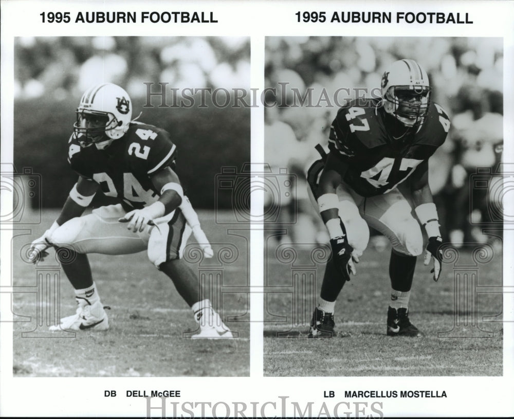 1995 Press Photo Auburn Football Players Dell McGee and Marcellus Mostella - Historic Images