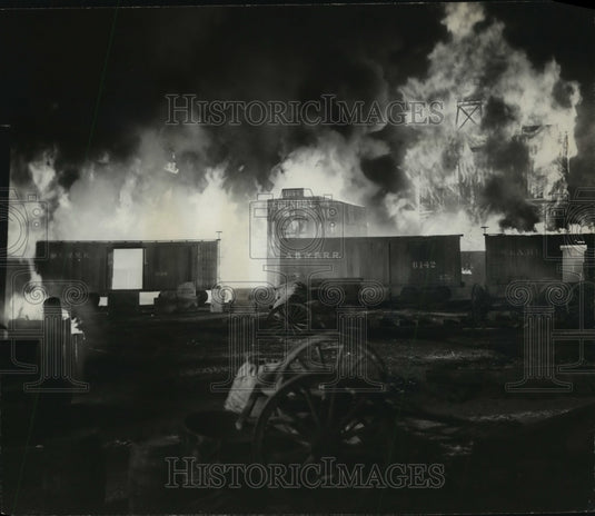 1961 Press Photo Burning of Atlanta Scene From Movie 