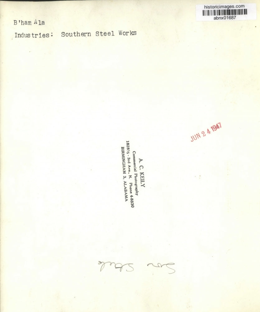 1947 Press Photo Alabama-Birmingham-Interior view of Southern Steel Works plant.