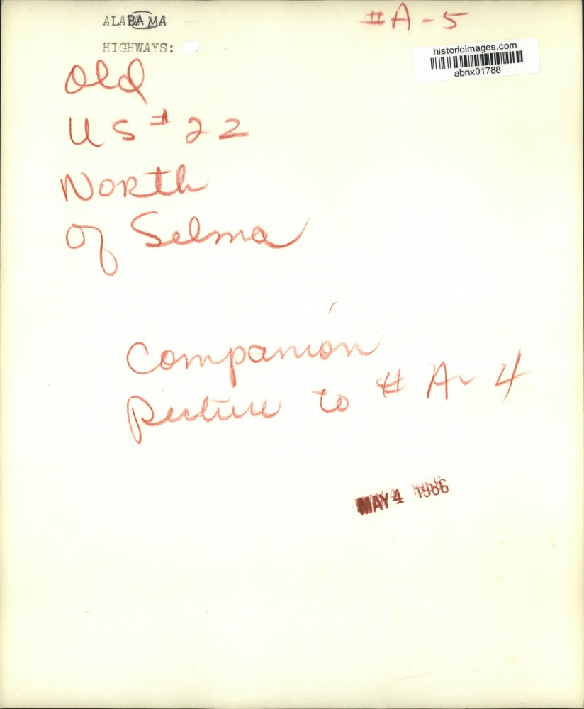 1966 Press Photo Alabama-Old U.S. #22 highway north of Selma. - abnx01788