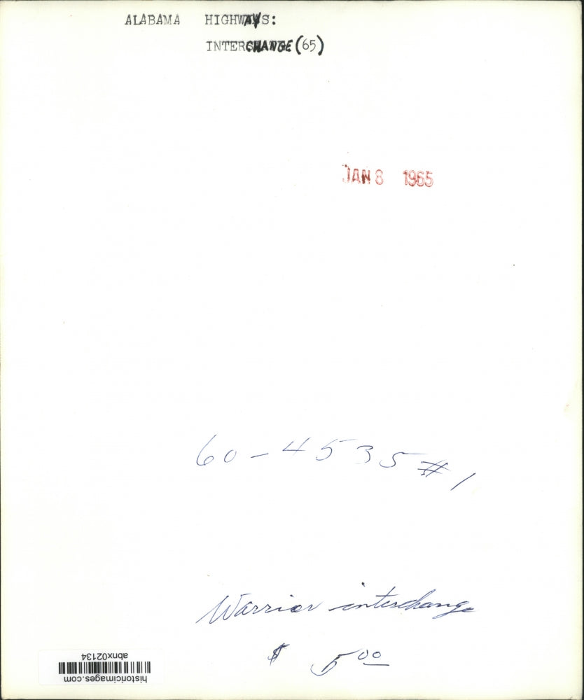 1965 Press Photo Alabama-Aerial view of Warrior Interchange - abnx02134