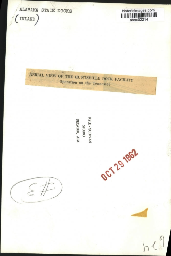 1962 Press Photo Alabama-Aerial view of the Huntsville state dock facility.