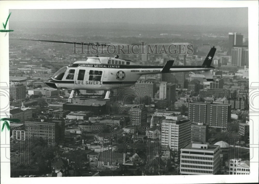 1981 Press Photo Alabama-Birmingham&#39;s Carraway Methodist helicopter-Life Saver. - Historic Images