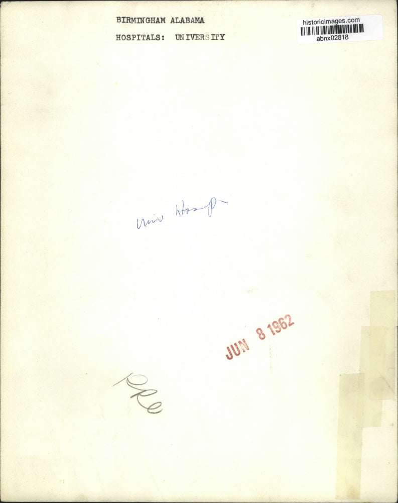 1962 Press Photo Alabama-Birmingham's University Hospital exterior. - abnx02818