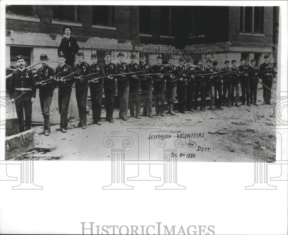 1888 Press Photo Jefferson Volunteers on Duty - abnz00316 - Historic Images