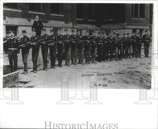 1888 Press Photo Jefferson Volunteers on Duty - abnz00316 - Historic Images