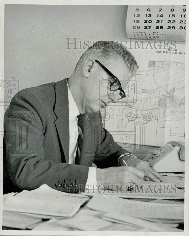 1964 Press Photo Mayor Leo C. Meister of East Gary, IN - afa08570- Historic Images