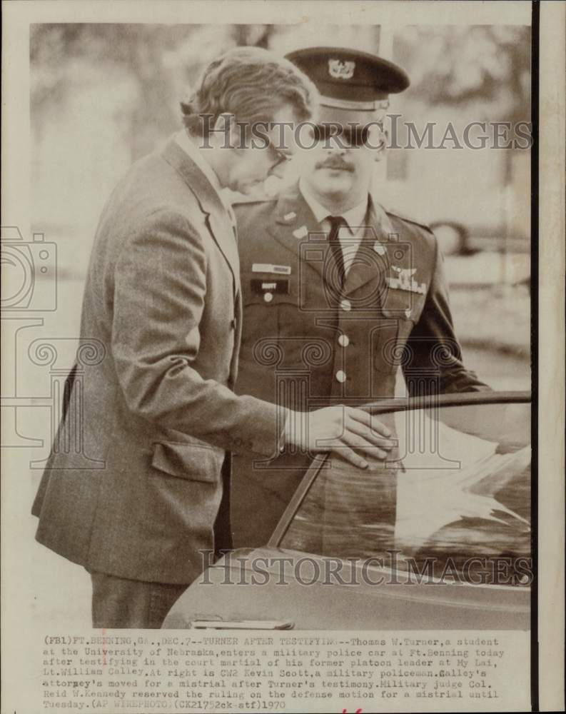 1970 Press Photo Former Soldier Thomas W. Turner At Fort Benning, Georgia Trial - Historic Images