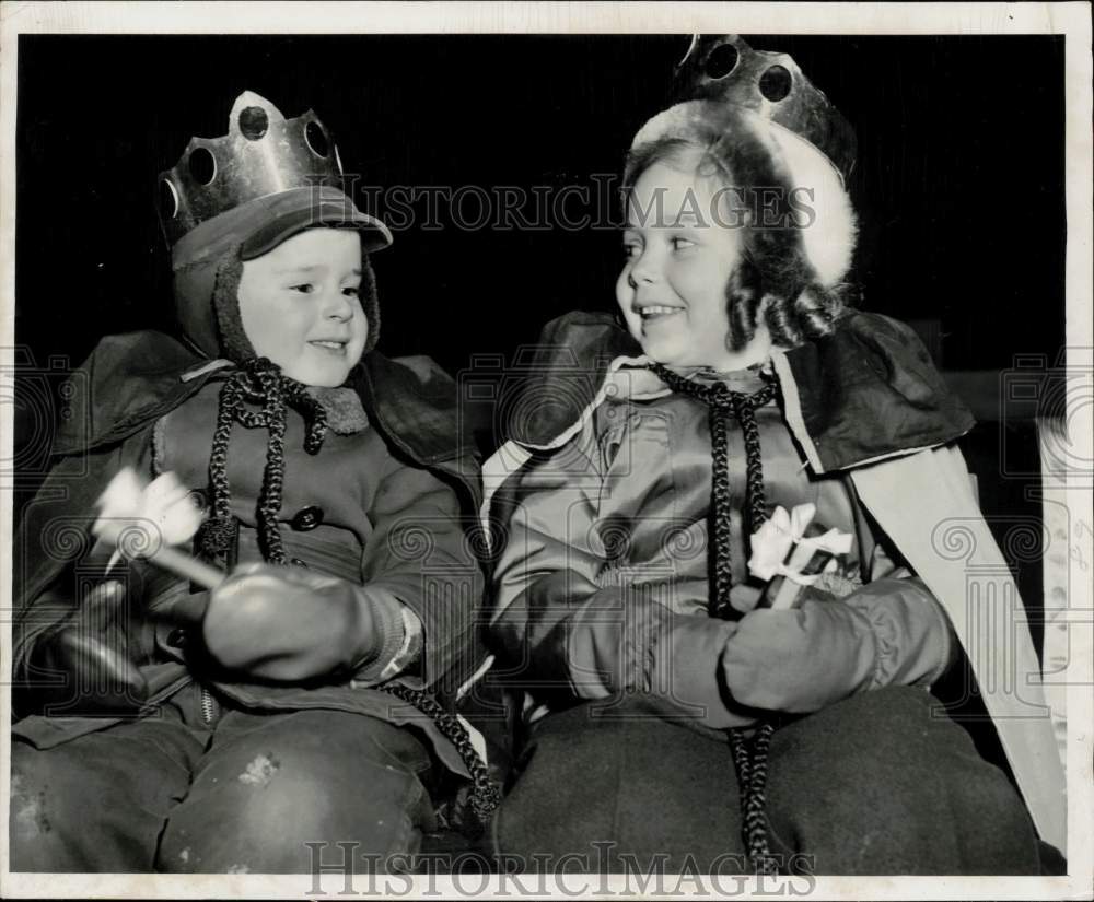 1954 Press Photo Glenn Anderson and Ida Louise Rampi reign at St. Paul Carnival - Historic Images