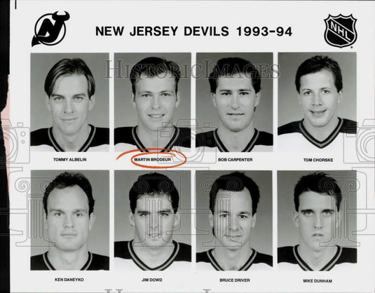 1995 Press Photo Members of the New Jersey Devils Hockey Team - afa11814 - Historic Images