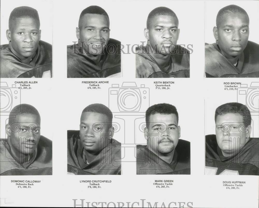 1990 Press Photo Memphis State college football head shots - afa13819 - Historic Images