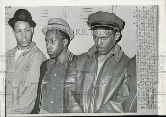 1962 Press Photo Men in Line-up for Kidnapping of Irving Chanenson Family, IL - Historic Images