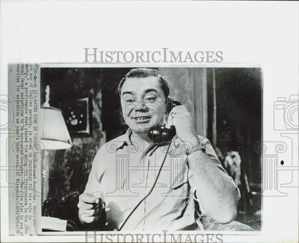 1956 Press Photo Actor Ernest Borgnine As Seen In American Romance Movie &quot;Marty&quot; - Historic Images