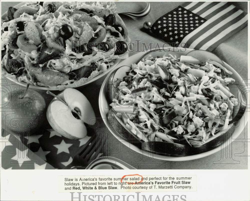 1994 Press Photo America&#39;s Favorite Fruit Slaw and Red, White &amp; Blue Slaw - Historic Images