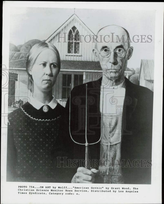 1983 Press Photo Grant Woods' painting "American Gothic." - afa42789 - Historic Images