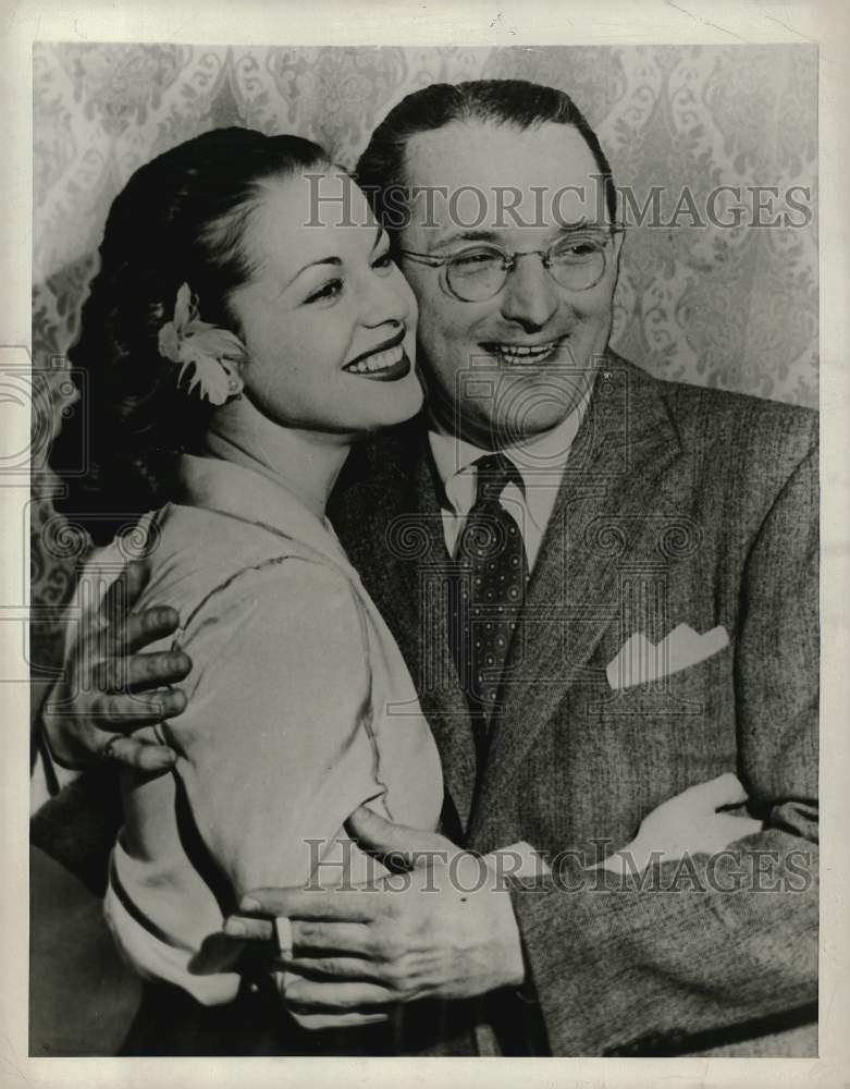 1943 Press Photo Orchestra Leader Tommy Dorsey, FiancÃ©e Actress Patricia Dane- Historic Images