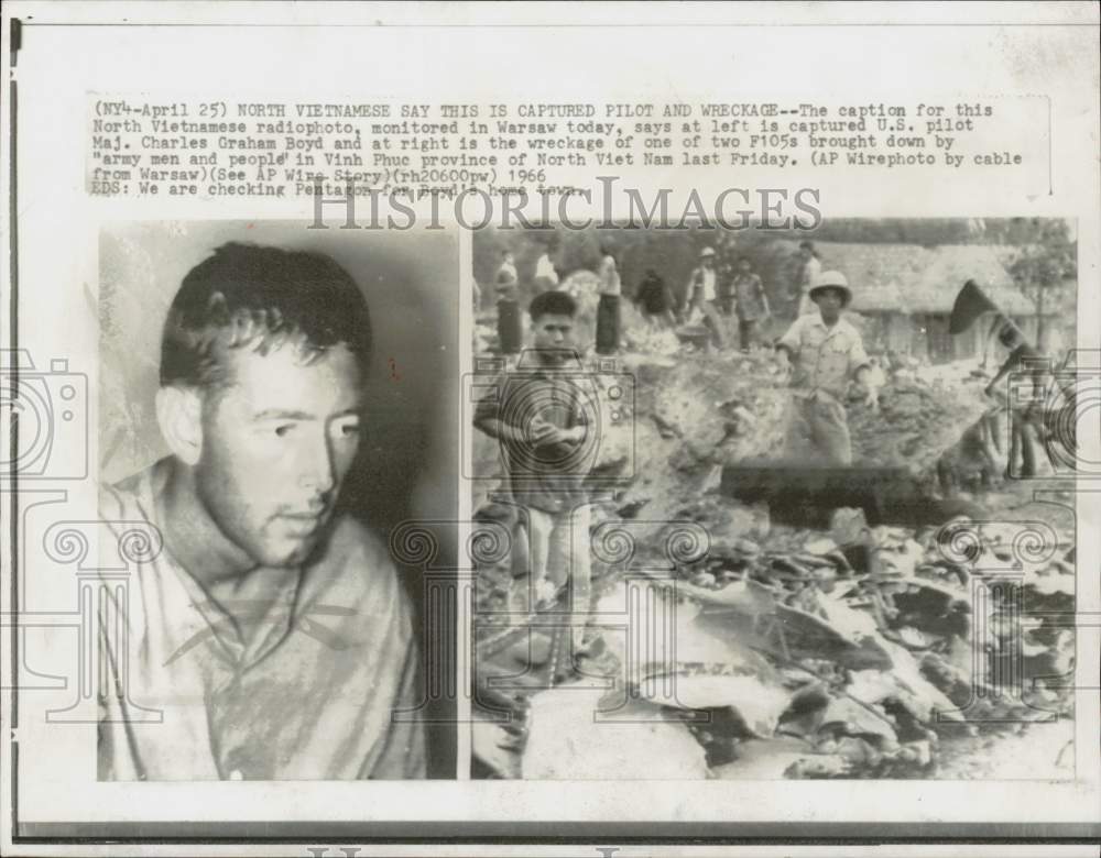 1966 Press Photo Major Charles Graham Boyd After Airplane Crash In North Vietnam - Historic Images