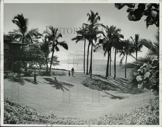 1978 Press Photo A view of a beach at Wailea on the Hawaiian Island of Maui - Historic Images