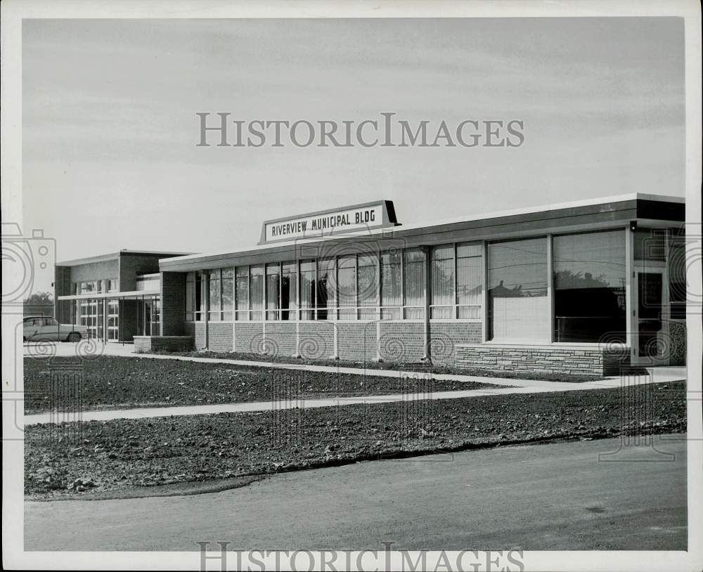 1958 Press Photo Riverview Police &amp; Municipal building, Michigan - afx06378 - Historic Images