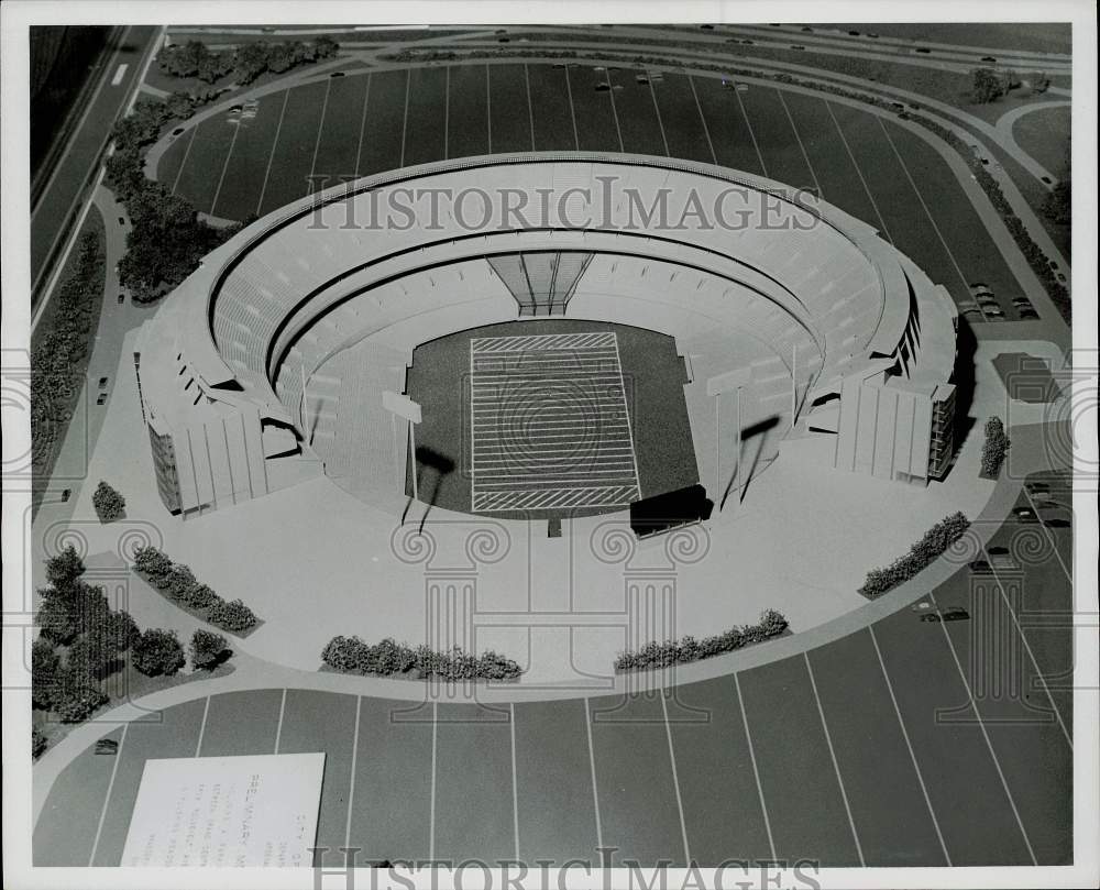 1960 Press Photo Drawing of proposed New York City sports stadium - afx08196 - Historic Images