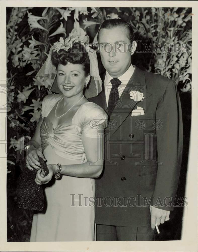 1947 Press Photo Arline Judge weds Henry J. (Bob) Topping, Jr. - afx12384 - Historic Images