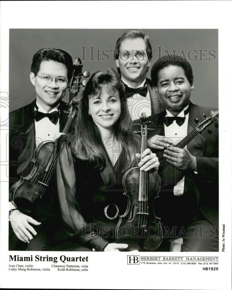 1987 Press Photo Ivan Chan and members of the Miami String Quartet - afx13658 - Historic Images