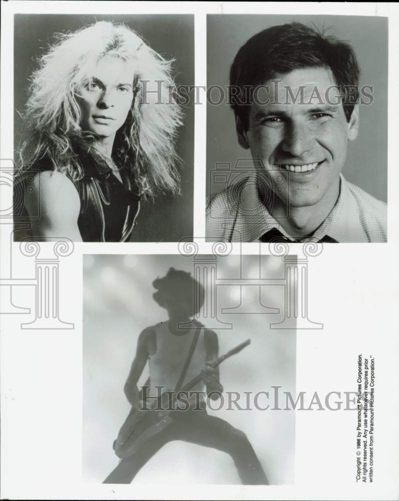 1986 Press Photo Singer David Lee Roth and Actor Harrison Ford - afx14497 - Historic Images