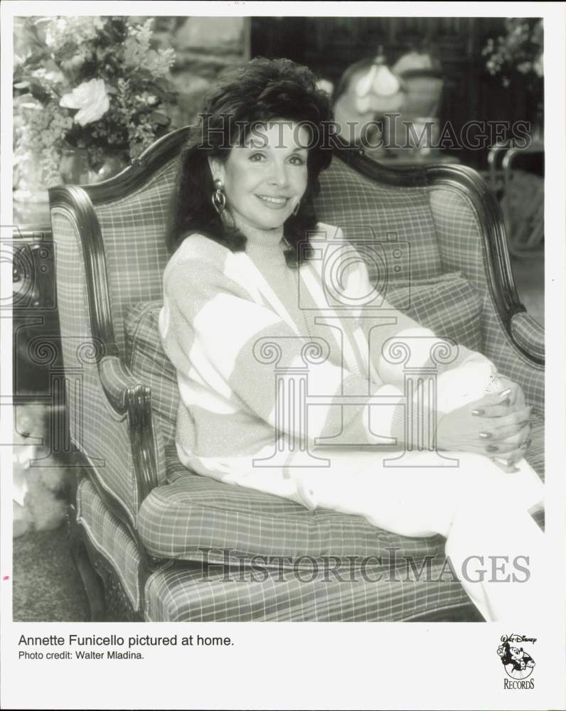 1993 Press Photo Child Performer-Turned-Actress Annette Funicello Rests At Home - Historic Images