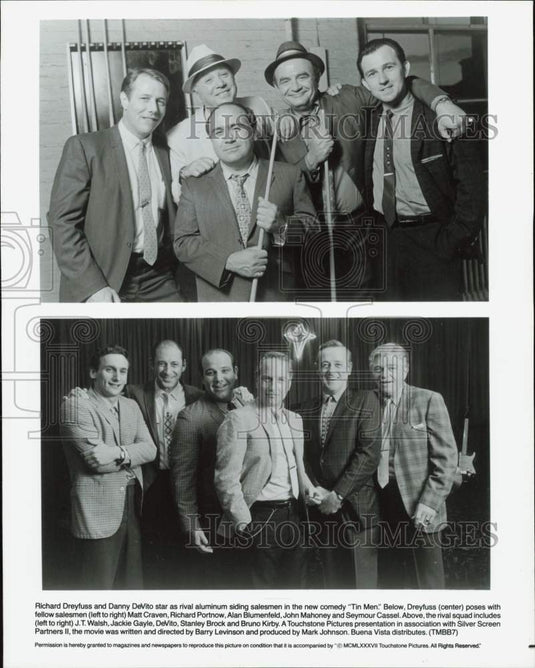 1987 Press Photo Members Of Two Rival Siding Salesman Teams In Movie "Tin Men" - Historic Images