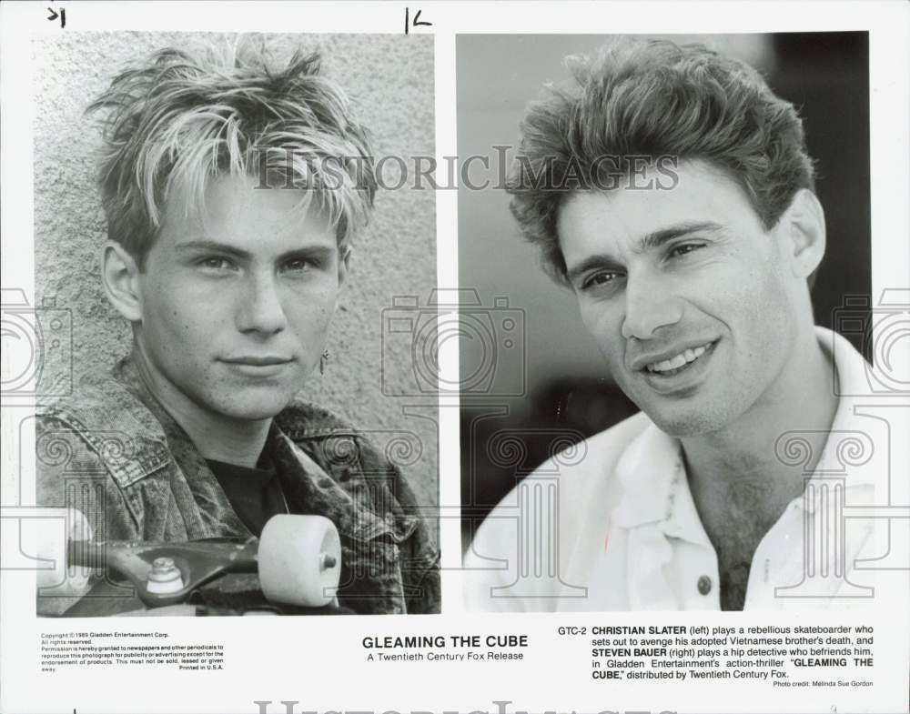 1988 Press Photo Christian Slater and Steven Bauer in &quot;Gleaming the Cube&quot; - Historic Images