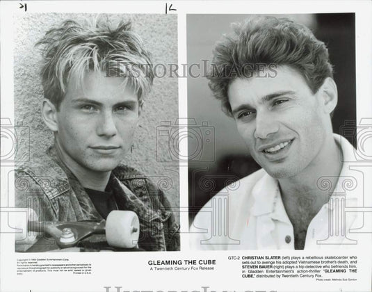 1988 Press Photo Christian Slater and Steven Bauer in "Gleaming the Cube" - Historic Images