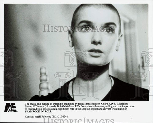 Press Photo Sinead O'Connor in "Shamrock 'n' Roll" on A&E - afx16001 - Historic Images