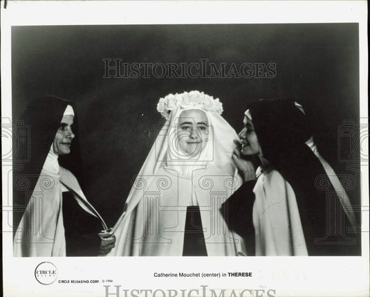 1986 Press Photo Catherine Mouchet (center) in "Therese." - afx16216 - Historic Images